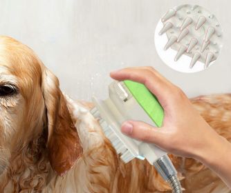 Dog Pet Shower Sprayer Scrubber, 3 Gear in One Pet Bathing & Massaging, Compatible to All Standard Water Tube, New Pets Cleaning Washing Grooming Bru