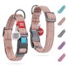 Reflective Cotton Dog Collar Eco Friendly Alt to Nylon Collar for Small Medium and Large Dogs Adjustable Male Female Dog Collar Brown Color 14-23 inc