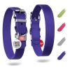 Long Lasting Leather Dog Collar for Large Dogs Medium Small Dogs Adjustable Dog Collar with Durable Buckle D Ring Purple 12-15 inch Neck x 4/5 inch W