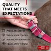 Long Lasting Leather Dog Collar for Large Dogs Medium Small Dogs Adjustable for Boy Girl Dog Collars with Durable Buckle D Ring Pink 15 - 20 inch Nec
